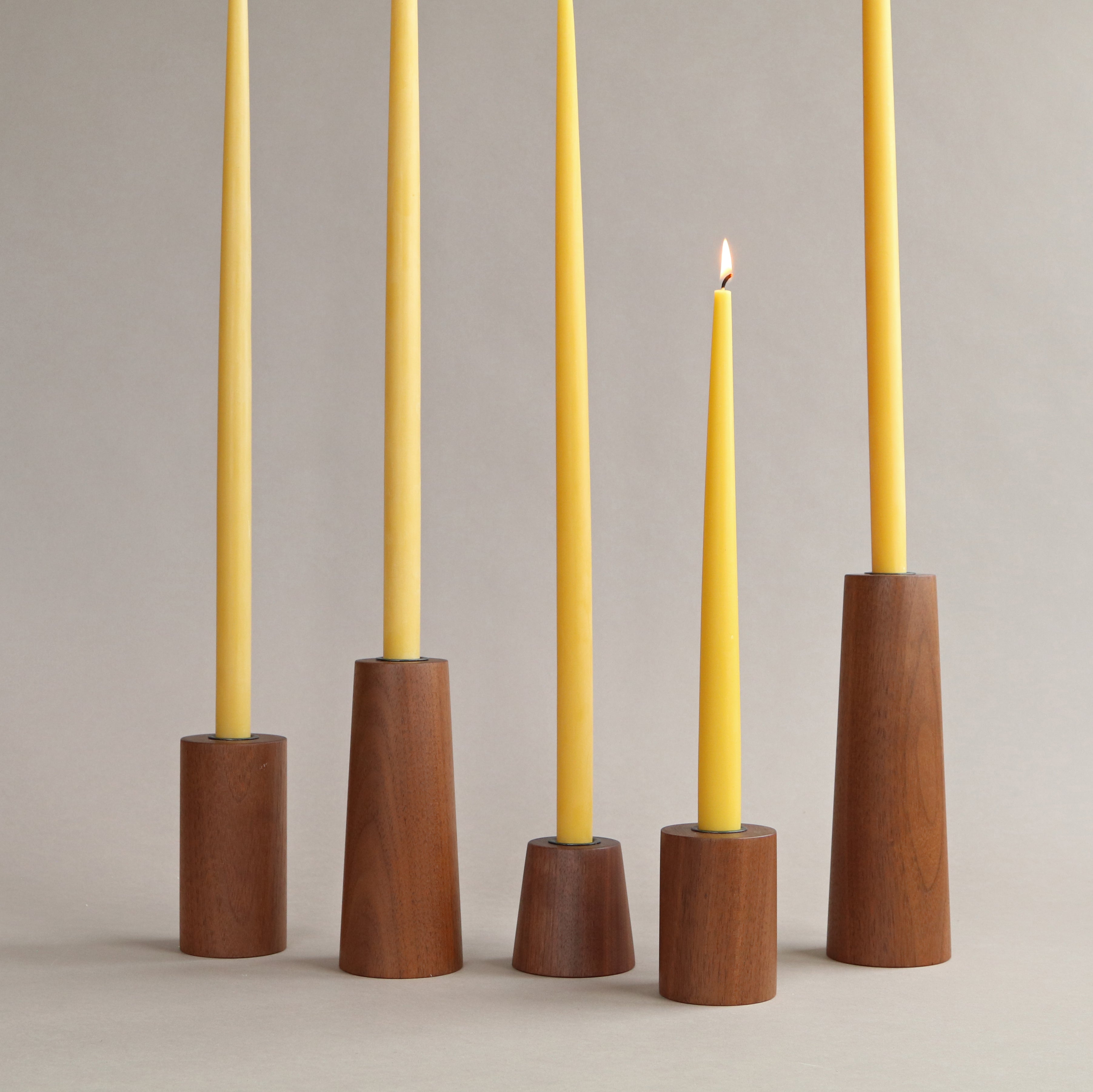 Walnut Taper Candle Holder