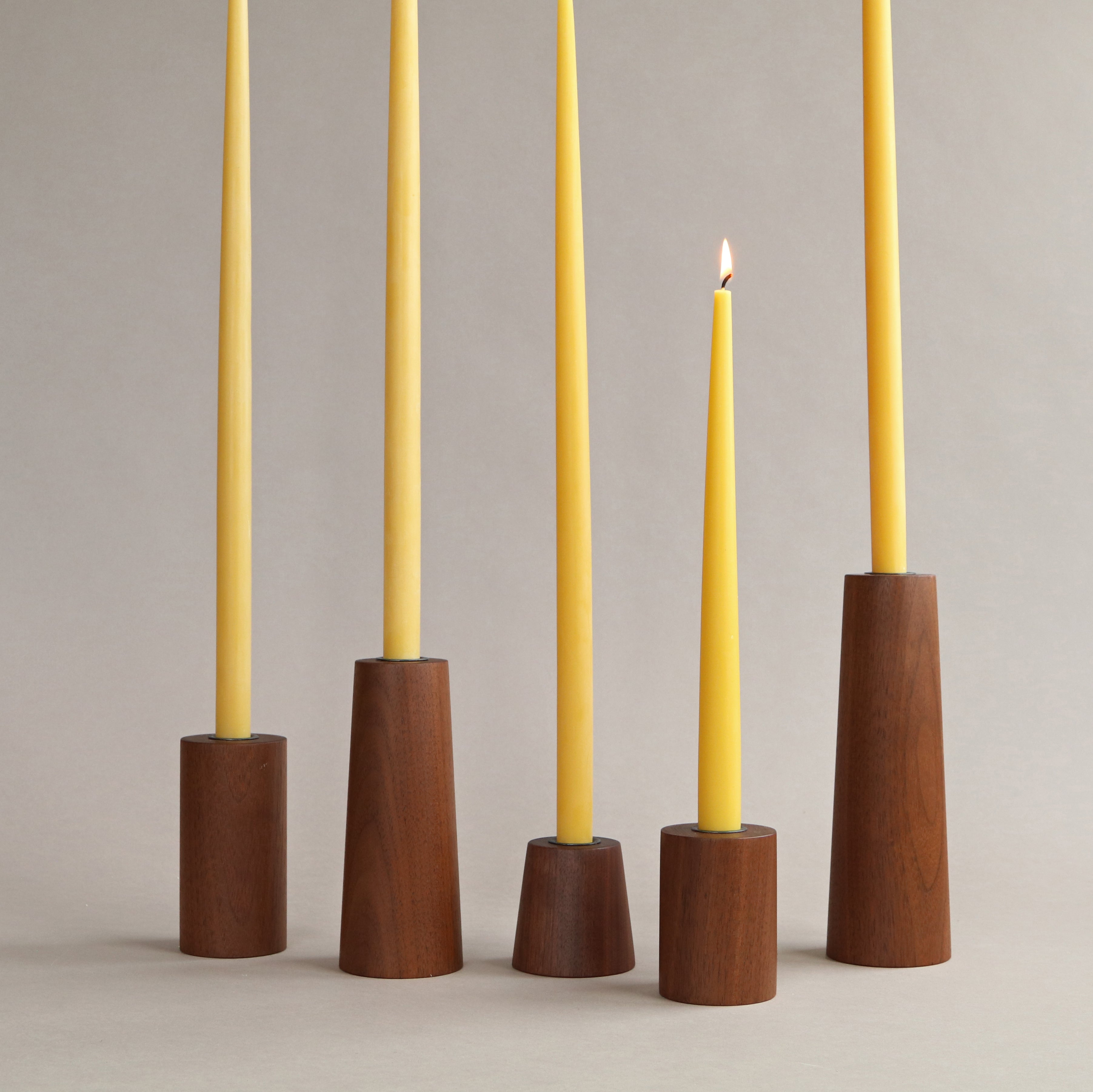 Walnut Taper Candle Holders