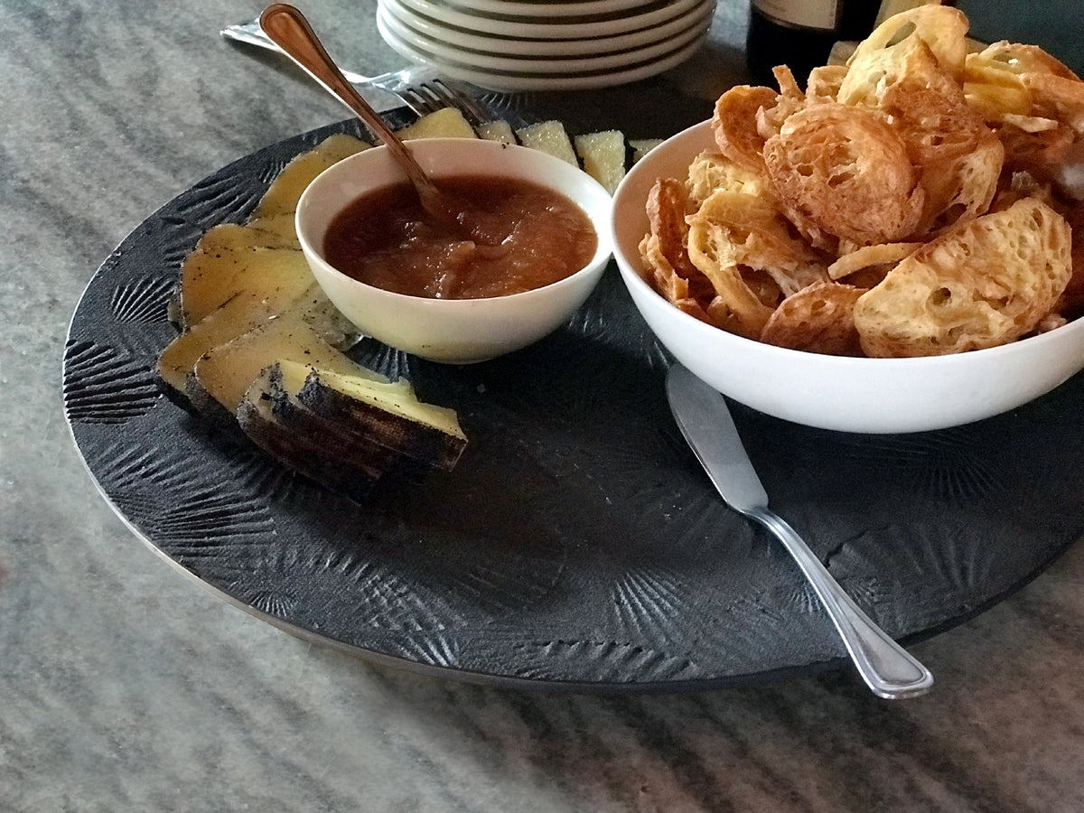 Large Scallop Metal Serving Platter - Matte Black