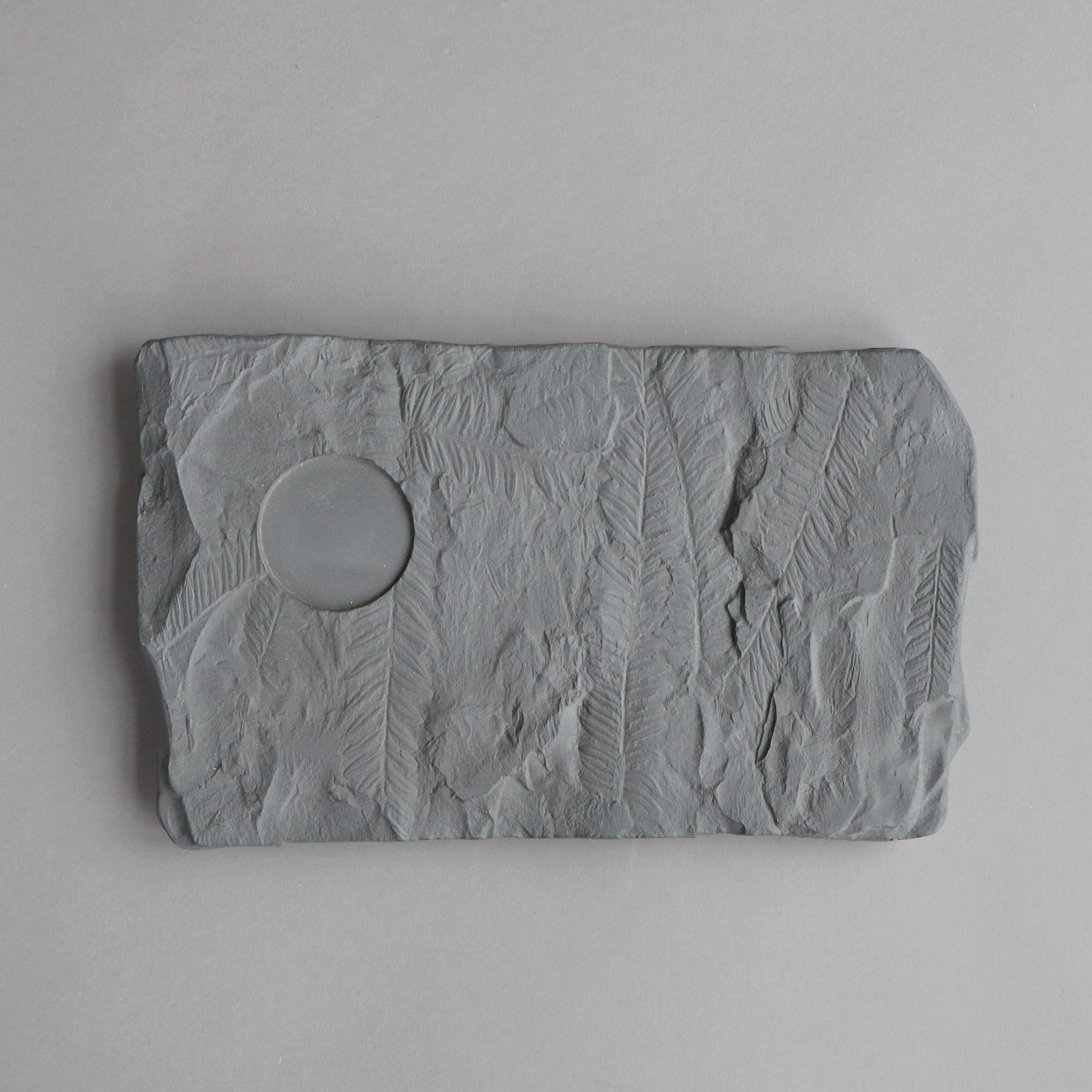 Fossilized Fern Metal Serving Platter