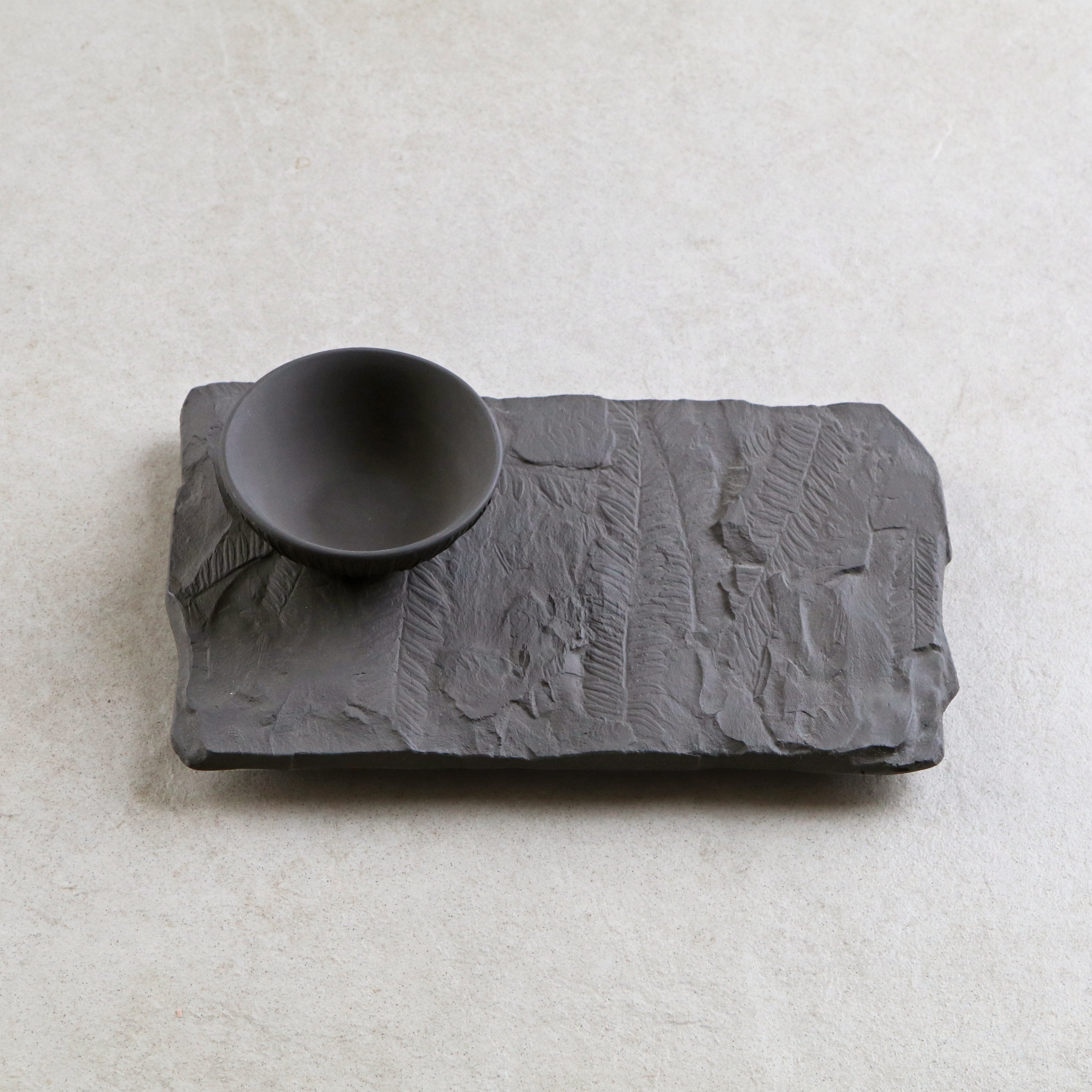 Fossilized Fern Metal Serving Platter