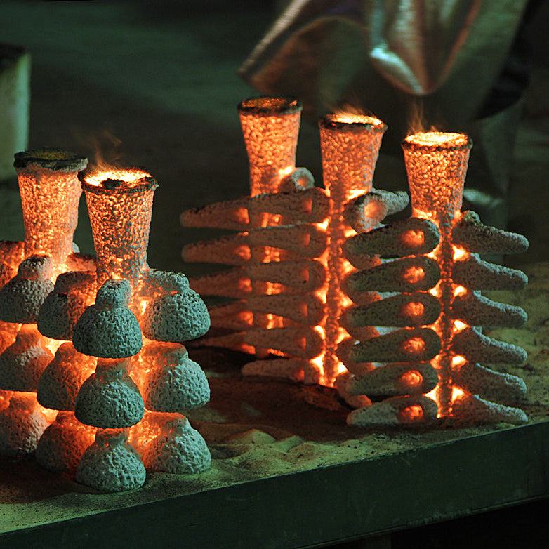 hot metal pour at a foundry