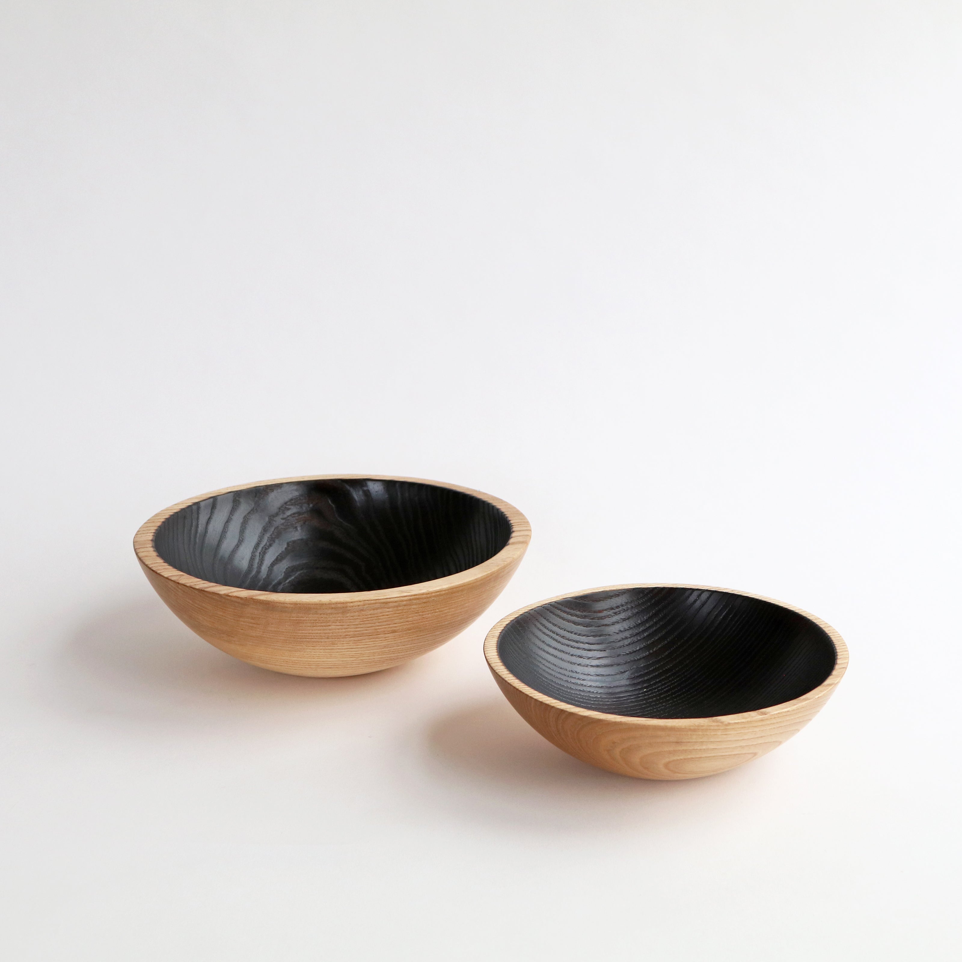 Charred Ash Wood Serving Bowls