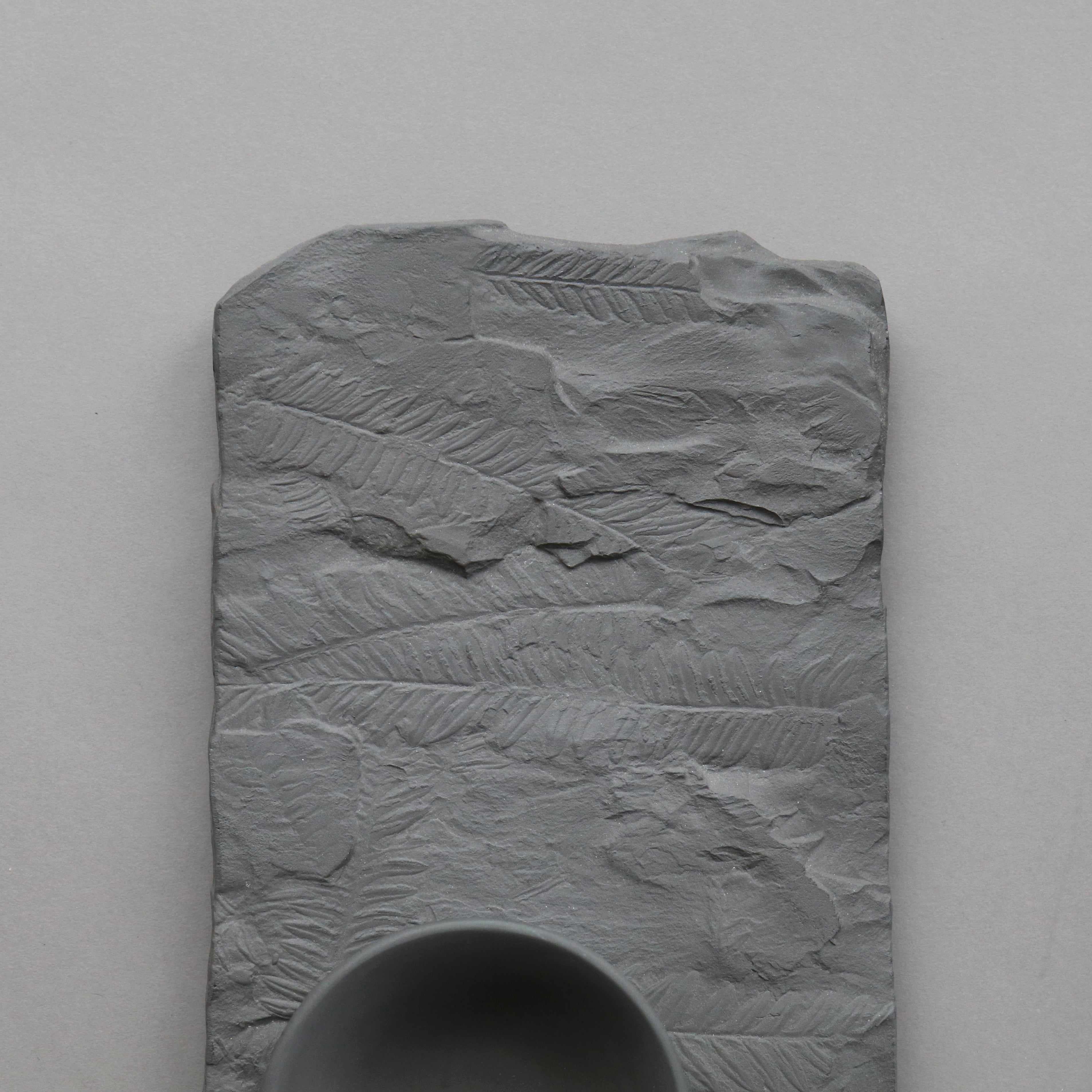 Fossilized Fern Metal Serving Platter