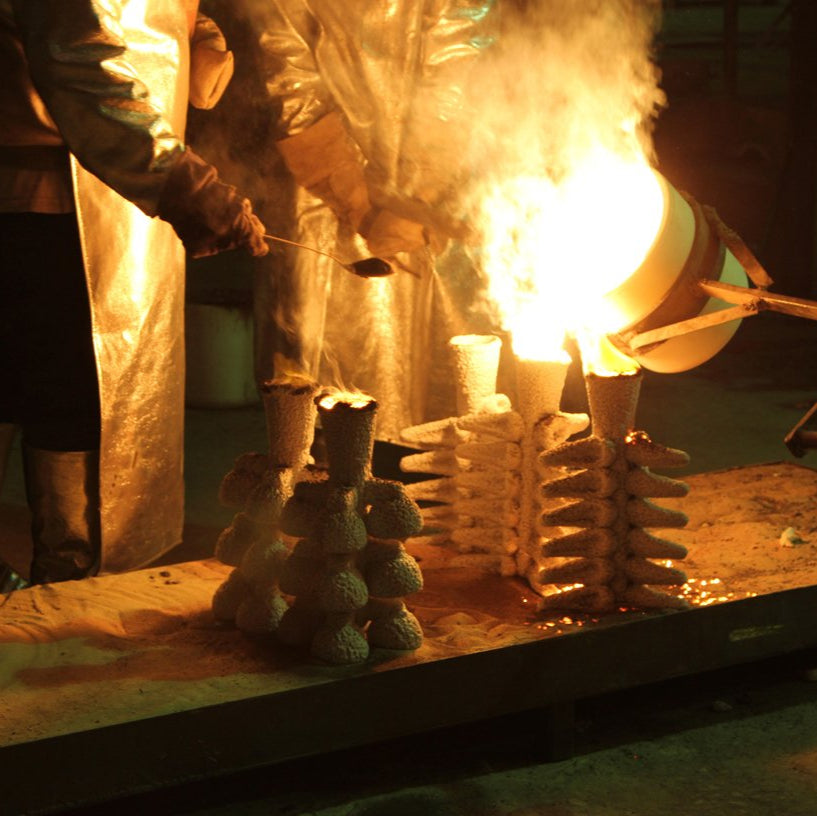 molten metal pour at a foundry