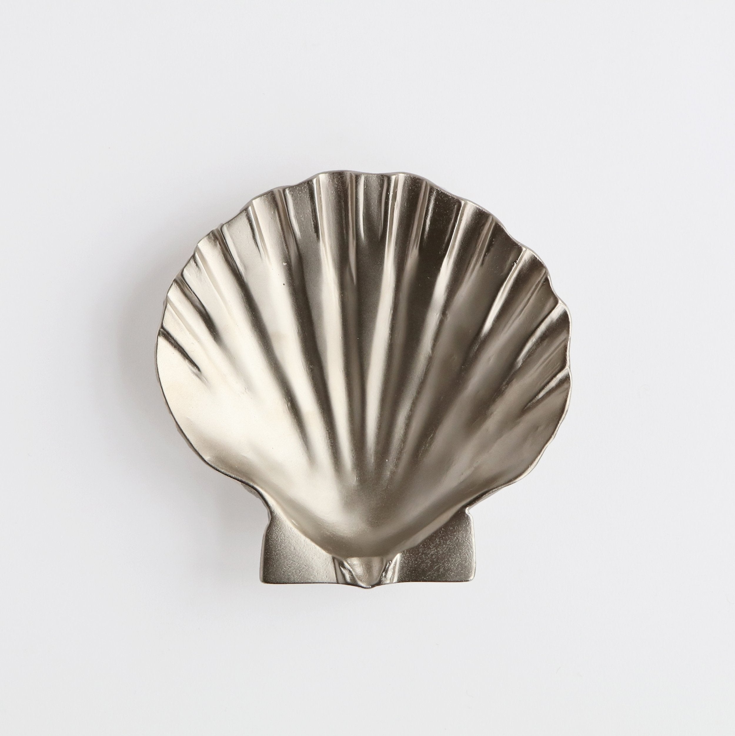 silver scallop shell bowl
